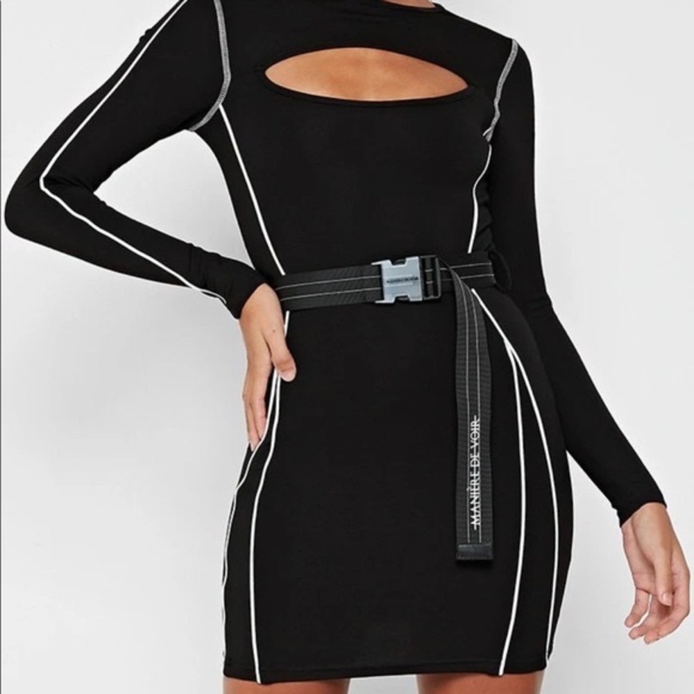 Maniere de Voir Black Bodycon Dress